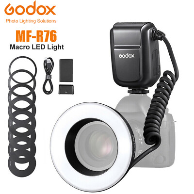 Godox MF R76 Macro Ring Flash Light 5000K Close Up Speedlite fr Canon Nikon Sony $160.00