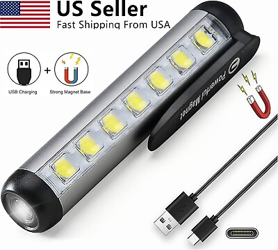 #ad 1 20 Pack USB COB LED Flashlight Work Light Magnetic Super Bright Torch Penlight $39.99