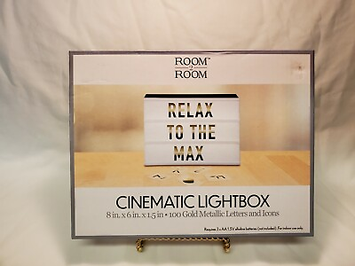 #ad Room 2 Room Cinematic Lightbox 8 X 6 x 1.5 100 Gold Metallic Letters And Icons $14.00