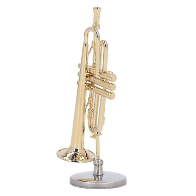 #ad Miniature Trumpet Brass Romantic Vibes Mini Trumpet Model With Stand Case ▷ $16.67