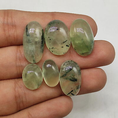 #ad Natural green prehnite loose cabochon amazing prehnite crystal clear stone M7201 $11.21