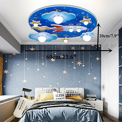 #ad Universe Stars Cartoon Ceiling Light Boys and Girls Chandelier for Baby Room NEW $85.79