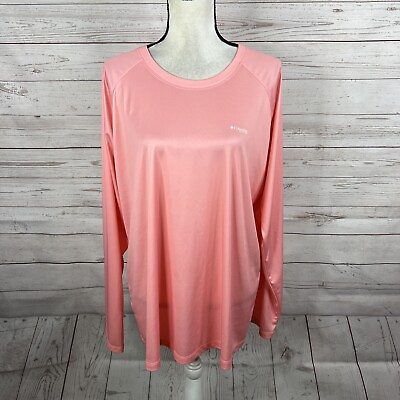 #ad Columbia PFG Omni Shade Top Shirt Size 2X Pink Long Sleeve $19.99