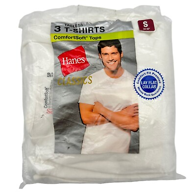 #ad Hanes ComfortSoft Tops 3 Tagless T Shirts Mens Small New in Package $10.00