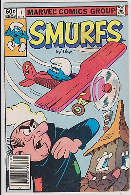#ad Smurfs Issue #1 Comic Book. Newsstand. Papa Smurf. Smurfette. Marvel 1982 $2.99