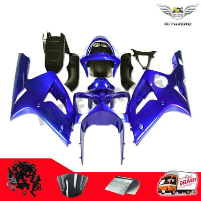 #ad MSA Fit for Kawasaki 2003 2004 ZX6R 636 ABS Glossy Blue Injection Fairing m010 $449.99