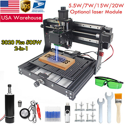 #ad 〖USA〗500W CNC Router Machine 3 Axis Desktop for Metal Wood Acrylic MDF Laser $488.00