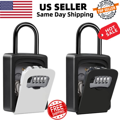 #ad Wall Mounted 4 Digit Combination Key Lock Storage Security Box Outdoor Home $20.00