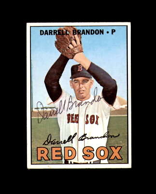 #ad Darrell Brandon Signed 1967 Topps Boston Red Sox Autograph $12.00