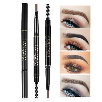 #ad 2 in 1 Waterproof Drawing Eye Brow Eyeliner Eyebrow Pen Pencil Makeup Brush $2.46