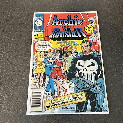 #ad Archie Meets the Punisher #1 Newsstand Cover 1994 Archie Comics VG FN CROSSOVER $15.95