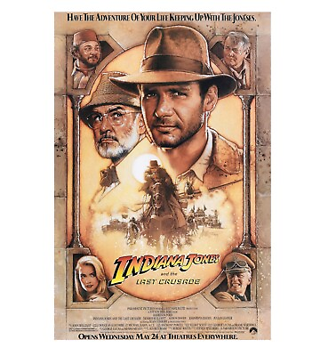#ad Indiana Jones and the Last Crusade Movie Poster 24quot; x 36quot; $19.75