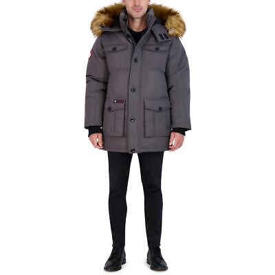 #ad Canada Weather Gear Parka Coat for Men Insulated Winter Jacket w Faux Fur Hood $65.99