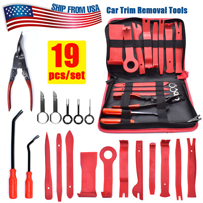 #ad 19x Car Trim Removal Molding Tool Radio Body Door Panel Pry Dashboard Kit Clips $20.99