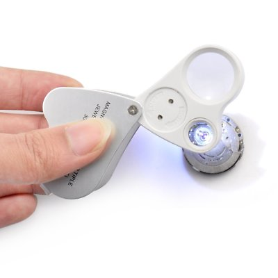 #ad 60X30 LED Lighted Magnifier Loop Precision Jeweler#x27;s Eye Loupe for Coin Stamp $8.60