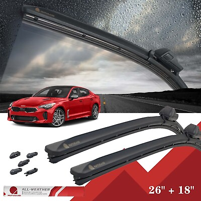 #ad 26quot;amp; 18quot; Front Frameless Windshield Wiper Blades Set of 2 For Kia Stinger 18 23 $28.17