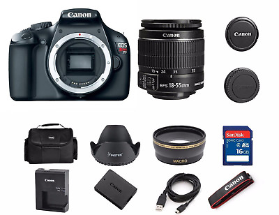 #ad Canon EOS Rebel T3 12MP DSLR Camera with 18 55mm Lens Kit 5157B002 2 LENSES $265.00