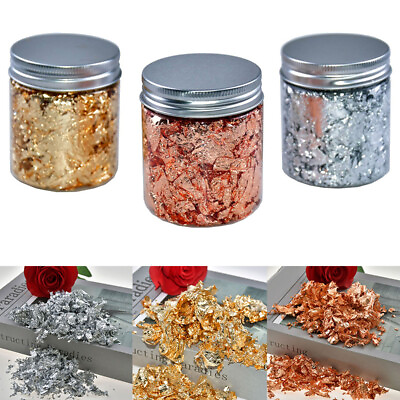 #ad Gold Leaf Flakes 3 Grams All Crafts Nail Arts Painting Decorations Gilding Resin AU $2.59