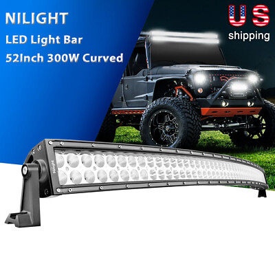 #ad Nilight LED Light Bar 52Inch 300W Curved Spot Flood Combo OffRoad Lights ATV SUV $119.99