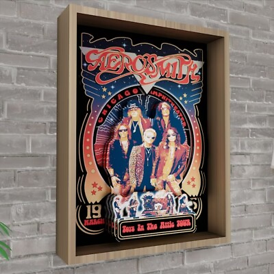 #ad Aerosmith 3D Layered Posters New Framed 14#x27;#x27;x11#x27;#x27; $139.00
