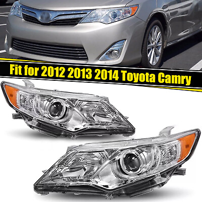 #ad Projector Chrome Headlight Assembly LeftRight For 2012 2013 2014 Toyota Camry $69.00