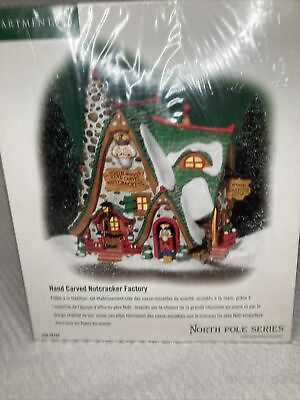 #ad NEW DEPT 56 HAND CARVED NUTCRACKER FACTORY NORTH POLE SNOW VILLAGE CHRISTMAS $115.00