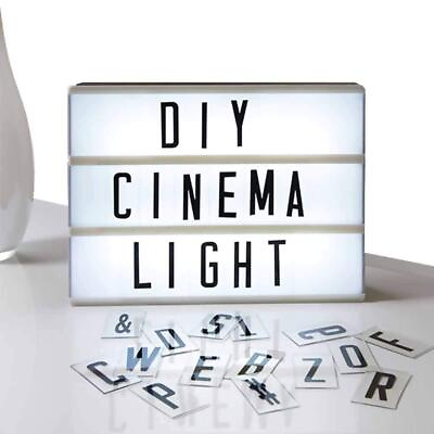 #ad Cinematic Light Box with Letters LED Light Box Room Decor Sign Marquee Li... $27.26