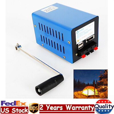Portable USB Hand Crank Charger Generator Manual Dynamo Outdoor Emergency Blue $44.00