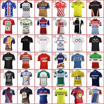 #ad Multi Classic Men Retro Team Cycling Jersey Breathable Racing Shirt Bicycle Tops $18.05