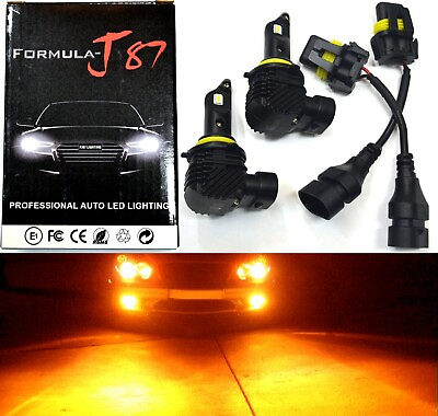#ad LED Kit M10 100W H10 9145 Orange Amber Two Bulbs Fog Light Replace Upgrade Stock $37.40