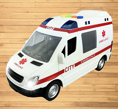 Liberty Imports Large Friction Powered Rescue Ambulance Toy Emergency Vehicle $25.41