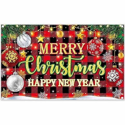 #ad 72x43inch Merry Christmas Happy New Year Backdrops for Photography Winter Sno... $17.06