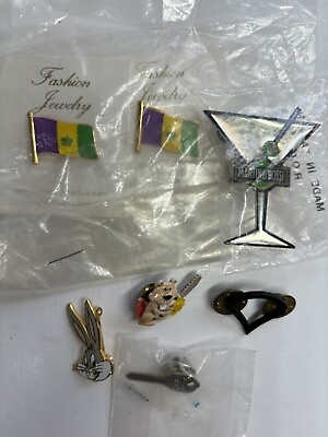 #ad Lot of Enamel Pins Loose Bugs Bunny Martini amp; Rossi Beaver Key Mardi Gras Flag $15.30