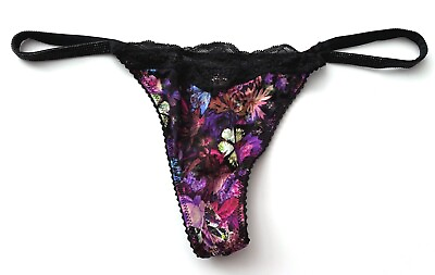 #ad Victorias Secret Nwt Very Sexy Floral Shine Strap Thong Panty $15.99