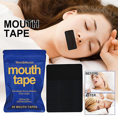 #ad 30pcs Strip Mouth Tape Advanced Gentle for Better Nose Improved Breathing effect $7.08