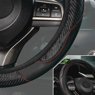 #ad Breathable Car Steering Wheel Black Cover Elastic Fabric Anti slip 15#x27;#x27; 38cm $9.95