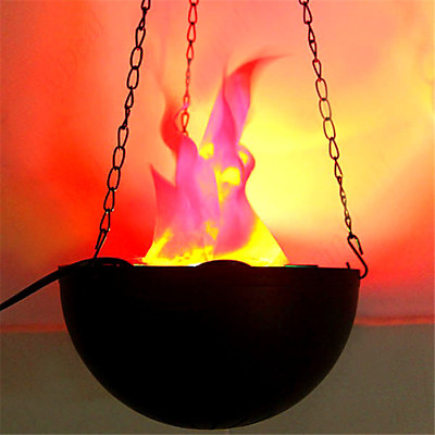 #ad LED Hanging Flame Light Fake Fire Simulated Light Halloween Xmas Club Decor Lamp $17.99