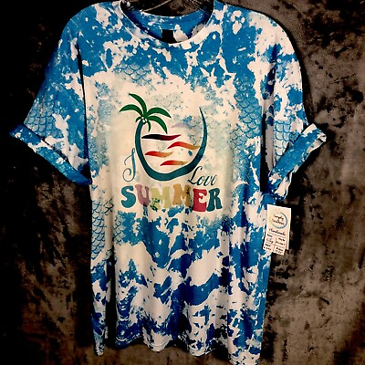 #ad Women’s T Shirt Summer Vibes Tropical I Love Summer Mermaid Shirt Extra Large $17.95