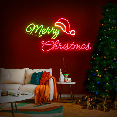 #ad Merry Christmas Neon Sign Christmas Decor Neon Light Led Neon Gift $209.99