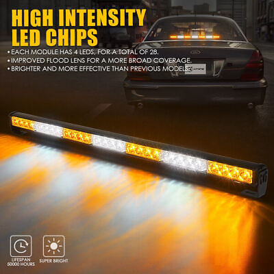 #ad 32quot; LED Traffic Advisor Emergency Hazard Warning Strobe Light Bar Amber White US $39.99