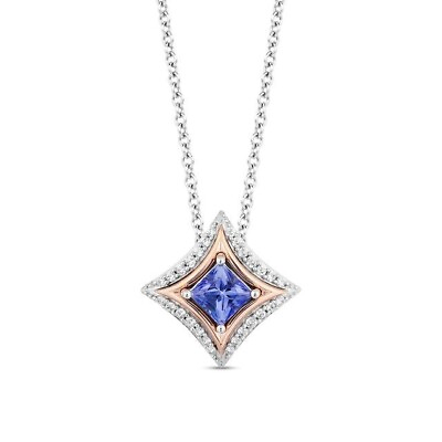#ad Tanzanite amp; 0.85 CTTW Diamond Frame Gift Pendant Necklace in 925 Sterling Silver $77.43