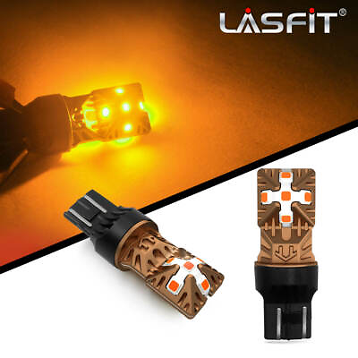 Lasfit 7443 7444 Amber LED Rear Turn Signal Blinker Light Bulbs Replace Halogen $15.99