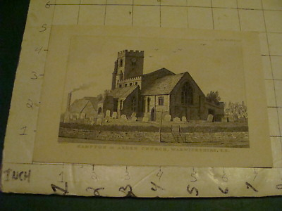#ad Original Print: march 1824 HAMPTON in ARDEN CHURCH warwickshire from Gent Mag $34.23