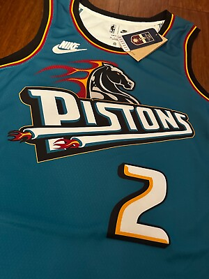 #ad AUTHENTIC NEW Nike Detroit Pistons Cade Cunningham Teal Throwback Jersey MENS $69.95
