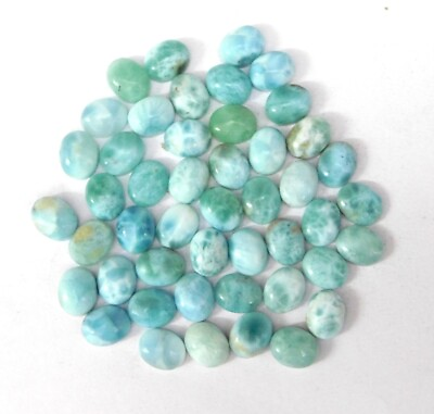 #ad 8X10MM Calibrated Gemstones Handmade Gemstone Natural Handmade Larimar Stone $16.46
