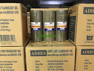 #ad 36 Rolls Premium Brown Carton Box Sealing Packing Tape 2 Mil Thick 2quot;x110 yard $54.95