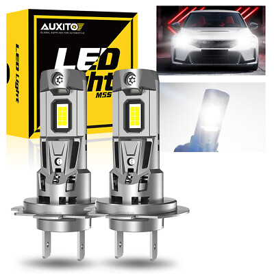 #ad AUXITO H7 LED Headlight Conversion Kit High and Low Beam Bulbs Super White Light $28.99