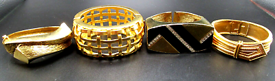 #ad Gorgeous Lot of Modernist Golden Vintage Bracelets $69.99