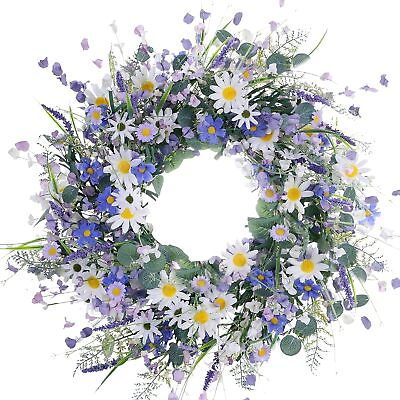 #ad 28 Inch Spring Wreaths for Front Door Artificial Large Wreath Home Decorations $52.19
