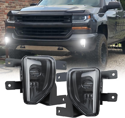 #ad LED Fog Lights Assembly DOT Approved with DRL Halo Daytime Running Light Compati $141.99